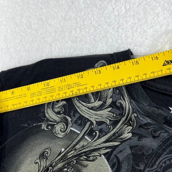 MMA Elite Mens L Black Graphic T Shirt Skull Cross Dagger Gothic Y2K Streetwear - Picture 7 of 8